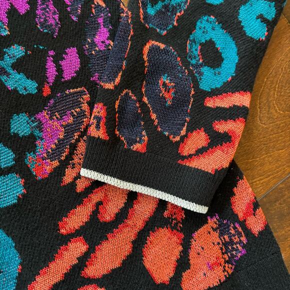 Rachel‎ Roy Sweater Size Medium Bright Multi Leopard Combo Print Rikki Pullover - Picture 7 of 8